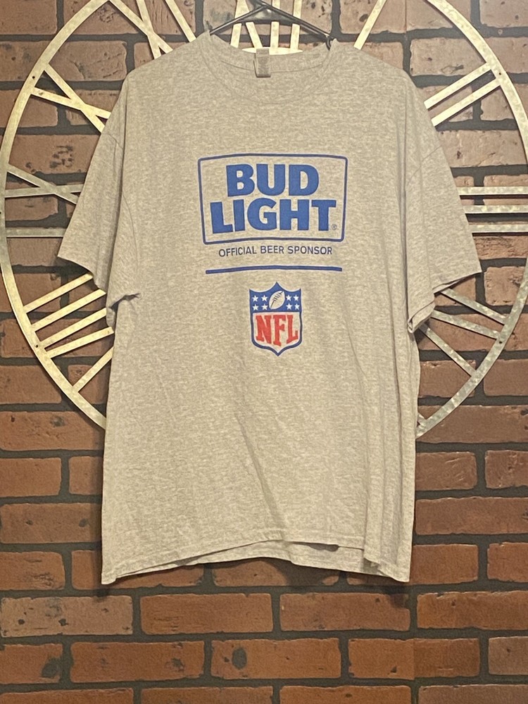 Men’s Bud Light NFL Official Sponsor Gray T-Shirt Size XL
