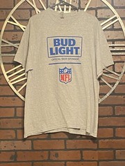 Men’s Bud Light NFL Official Sponsor Gray T-Shirt Size XL