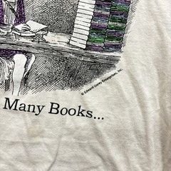 Vintage Sz Medium Edward Gorey Shirt No Such Thing, Too Many Books Caricature