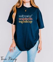 Comfort Colors® Saltwater Seashells Sunshine Shirt, Beach Vibes Shirt, Summer Sh