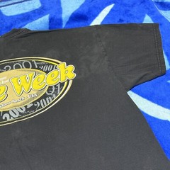 Vintage 2000s Bike Week Daytona Florida Flaming Skulls Faded Black T-Shirt Sz XL