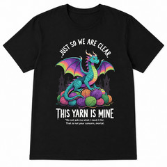 Funny Yarn Dragon Shirt Knitting Crochet Lover Graphic Tee