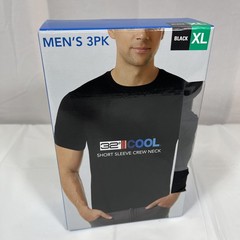 3 Pack 32 Degrees Cool Tees, Men’s XL, Black, Short Sleeve, Crew Neck, NEW