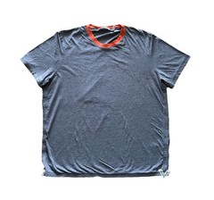 Helmut Lang Short Sleeve Shirt Mens Size XL Gray Embroidered T Shirt