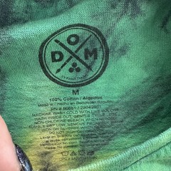 DOM Shirt Mens Medium Tie Dye Peace Sign Embroidered Graphic Hippie Festival Tee
