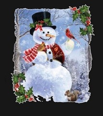 Snowman Shirt, Jolly, Christmas, top hat, scarf & winter scene, Small – 5X,