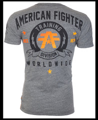 AMERICAN FIGHTER Heather Grey ATHENA Athletic Graphic T-shirt NWT