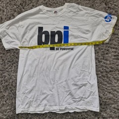 BPI Weightlifting Bodybuilding T Shirt Mens XL White Be Powerful Training Top