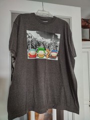 Vintage Comedy Partners SOUTH PARK Winter Scene Graphic T SHIRT SIZE 2XL Gray