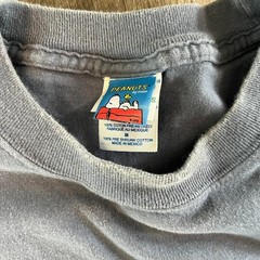 Vintage 90s Peanuts Snoopy Christmas dull blue Cotton T-Shirt, Size M