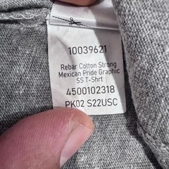 Ariat Rebar Cotton Strong Mexican Pride Graphic Tee Men L Heather Gray NWOT