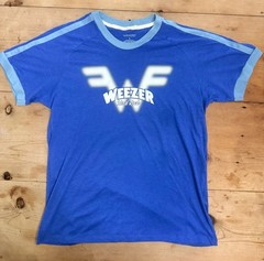 Weezer Nerd Rock Blue Ringer T-Shirt 2024 Tour Merchant