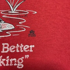 Vintage 1988 Worst Day Fishing Better Than Best Day Working Funny T-Shirt Large