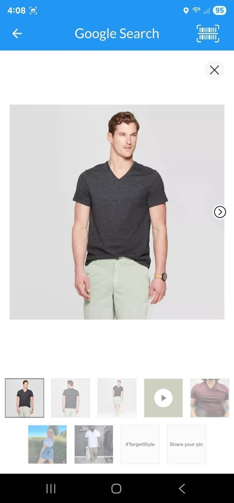2 Pack Men’s XXL short-sleeve perfect v-neck cotton tshirt Dark Grey nwt