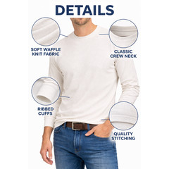 Variation Apparel Men’s Thermal Shirt – Waffle Knit Long Sleeve, Tag-Free Neck