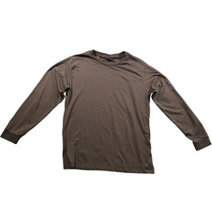 JACHS New York Mens Long Sleeve Crew Neck Shirt Large Olive Green Brown Casual