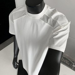 Short Sleeve Men’s T-Shirt with Mesh Shoulders – Quick Dry Breathable US Style