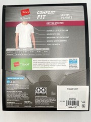 NEW HANES ULTIMATE 4 TAGLESS T-SHIRTS COMFORT FIT COTTON STRETCH SZ L WHITE 3621
