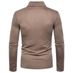 Mens Long Sleeve Shirt Casual Muscle Fit Turn-down Collar Tops T-shirt Blouse