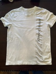 Armani Exchange T-Shirt Mens Large White Crew Neck Cotton/Rayon Tee