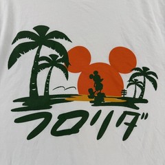 Uniqlo UT Shirt Mens Large White Mickey Florida Palm Trees Graphic Japanese Tee