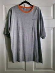 Vtg Y2K Old Navy 43 T-Shirt Men’s XL Gray Ringer Collar Made In USA