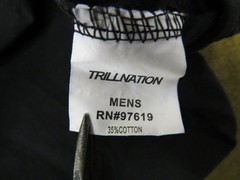 TRILLNATION Men’s Gray XL Zipper T-Shirt Asymmetrical Hem Stretch Cotton Blend