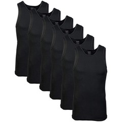 Gildan Men’s A-Shirt Tanks, Multipack, Style G1104 XX-Large, Black (6-pack)