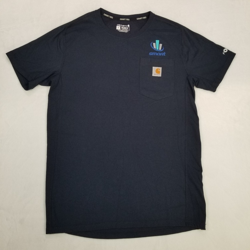 Carhartt Force Men’s Navy Smart Mechanical Solutions Pocket T-Shirt Size Small