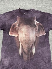 The Mountain Elephant Face Graphic T-Shirt Tie Dye Adult Large Animal Tee Large