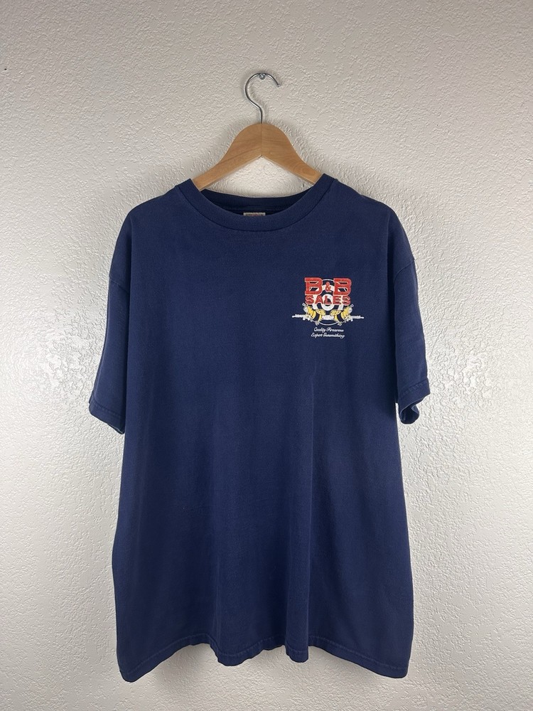 Vintage B&B Sales graphic t-shirt graphic with bees and crossed rifles