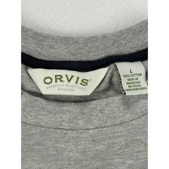 Orvis Pocket T Shirt Mens Large Gray Short Sleeve Cotton Pique Crew Neck Tee