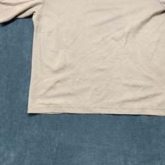 Uniqlo AIRism Oversized T-Shirt Mens Medium Beige Cotton Wide Fit Drop Shoulder