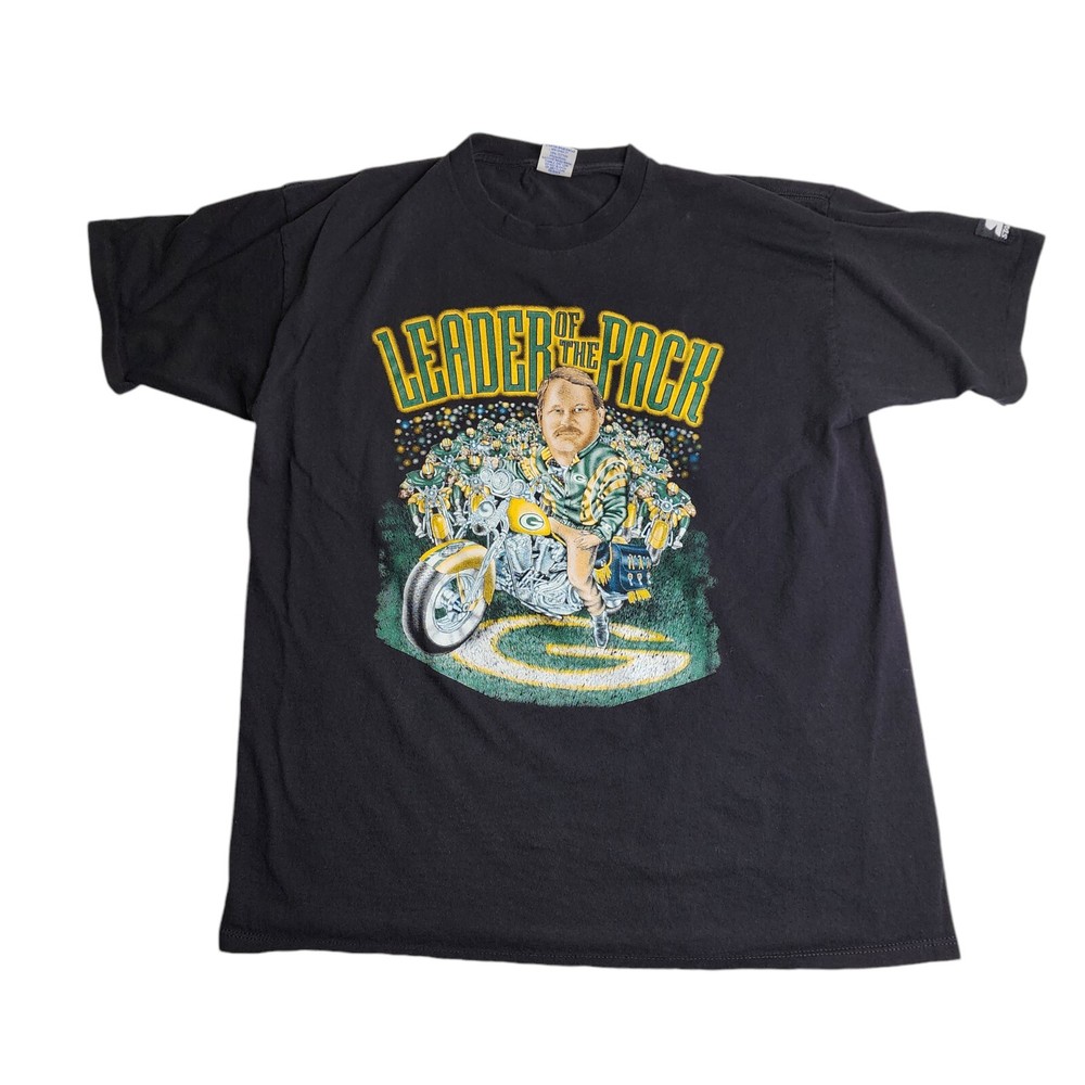 Vintage Starter Green Bay Packers Leader of The Pack Mike Holmgren Shirt Large