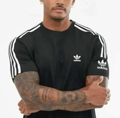 NEW MEN’S ADIDAS ORIGINALS TREFOIL TECH TEE SHIRT ~SIZE LARGE #ED6116 BLACK
