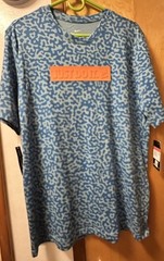 Nike New Shirt Mens L Cerulean Blue Contrast Just Do It Plaque Orange Geometric