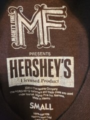 MF Mighty Fine Hersheys Chocolate Logo Brown Short Sleeve T Shirt Size Small
