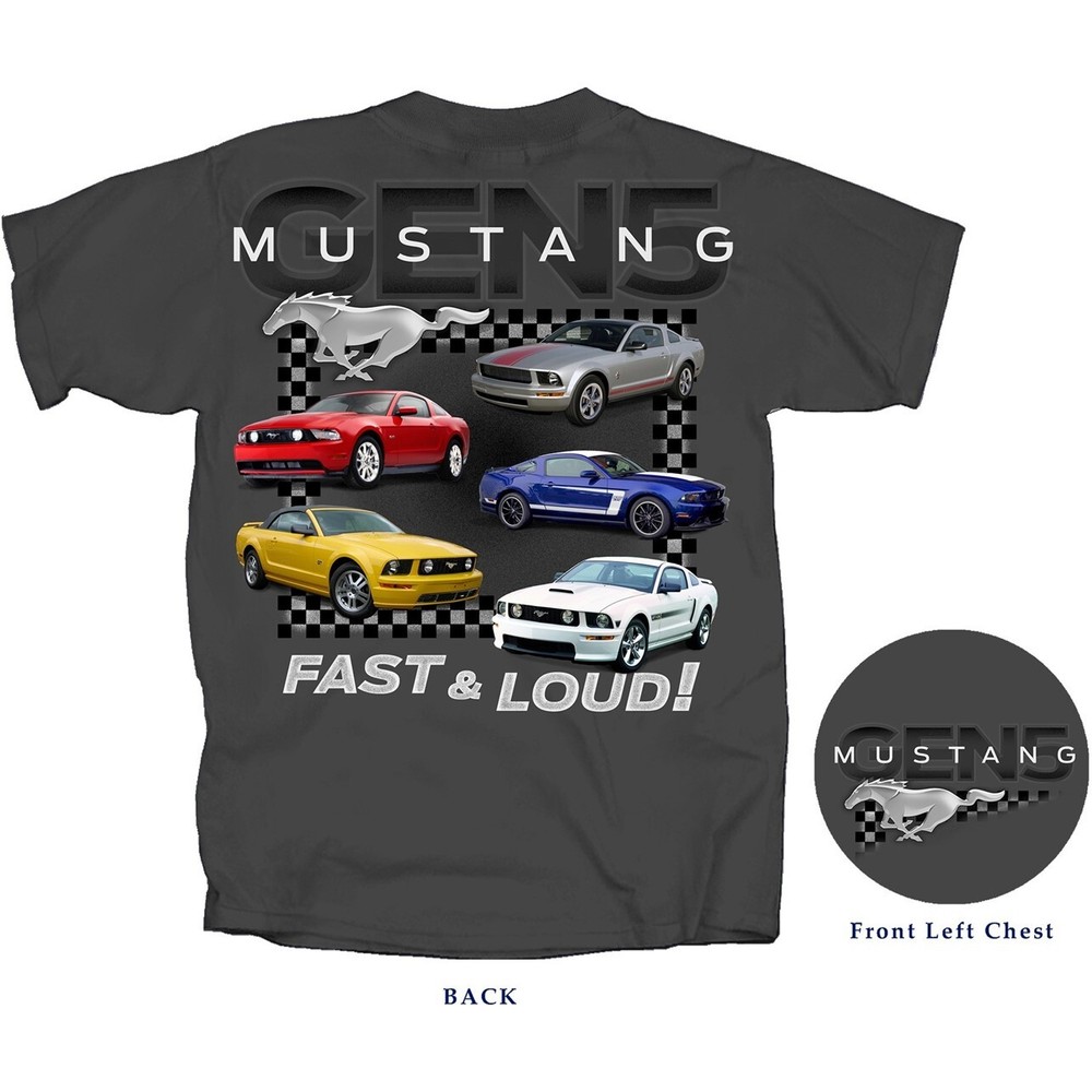 Joe Blow Ts Ford Mustang Gen 5 Fast & Loud Mens Gray T-Shirt 5th Boss 302 GT 5.0