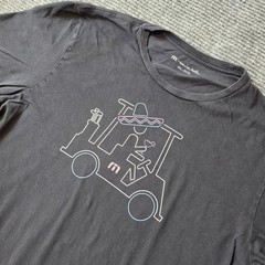 Travis Mathew Mens T-Shirt Size 2XL Black Cotton Margarita Memories Golf Graphic