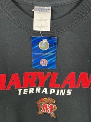 Maryland Terrapins T Shirt Men’s L Black Crewneck Short Sleeve Pre Shrunk Cotton