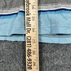 Aeropostale T-Shirt Mens Size L Blue Grey Striped Crew Neck Short Sleeve Casual