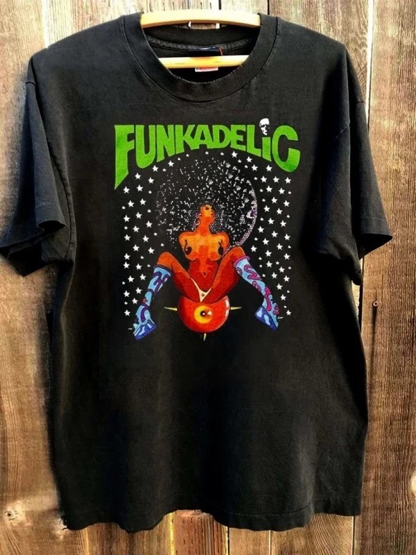Funkadelic 90s Rare design Black Short Sleeve Classic Style T shirt Reprint