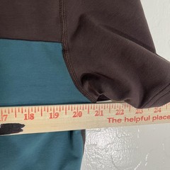 BYLT Drop Cut LUX Shirt Mens Large Brown Teal Stripe Short Sleeve Tee Tagless
