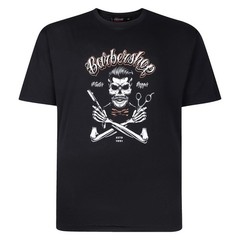 NEW IN ESPIONAGE BARBERSHOP SKULL T SHIRT T437 2XL3XL 4XL5XL6XL7XL8XL