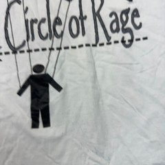 Circle of Rage T-Shirt Graphic Print Crew Neck Short Sleeve White Mens XL