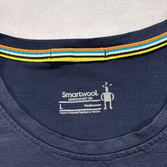 Smartwool T-Shirt Men’s Large Merino Sport 150 Navy Blue Wool Blend Base Layer