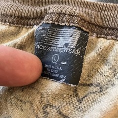 Vintage 90s Ace Sportswear Sniper Camo Single-Stitch Longsleeve Worn Thin Size L