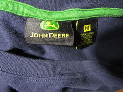 John Deere General Purpose Tractors Embroidered Navy Long Sleeve T-Shirt Men M