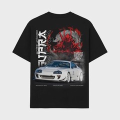 White Unicorn Auto Tee, JDM Sports Car Shirt, Samurai Streetwear, Mechanical Sou
