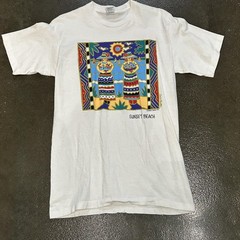 Vintage Tropical Threads Sunset Beach Shirt Mens Medium White Graphic 90s